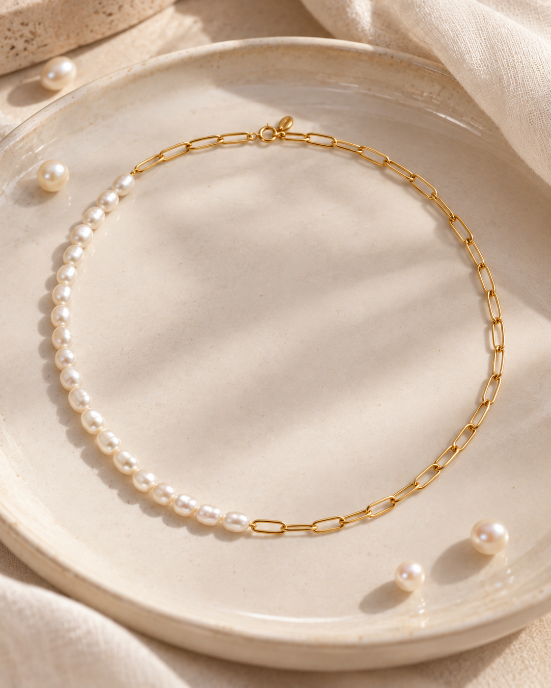 Pearl & Link Necklace