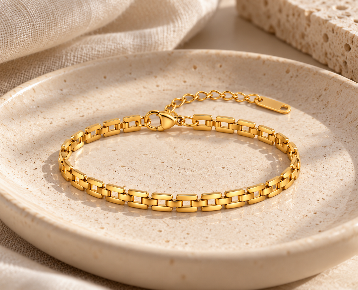 Golden Rhythm Link Bracelet