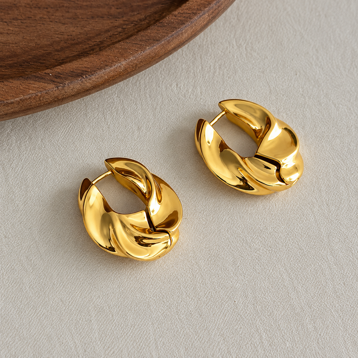 Solene Twisted Hoop Earrings